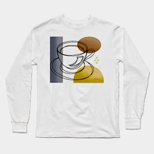 Love my coffee line art Long Sleeve T-Shirt